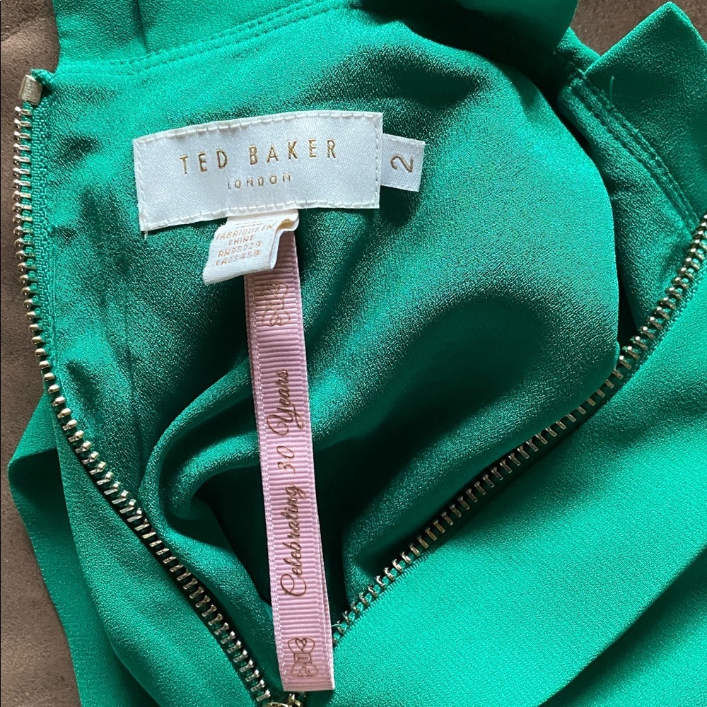 Ted Baker London Emerald Green Pleated Maxi Dress, Size 2 - Picture 11 of 14